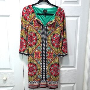 Laundry By Shelli Segal Multicolor Geometric Tunick Dress Size 4
